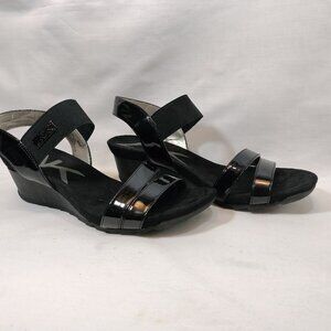 Anne Klein Sport Black Strappy Sandals